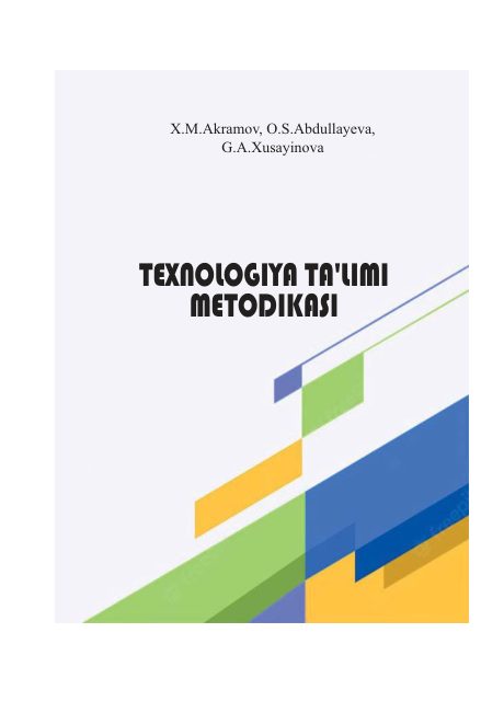Texnologiya ta'limi metodikasi — muqova