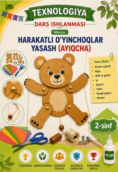 Harakatli o'yinchoqlar yasash (Ayiqcha) — muqova