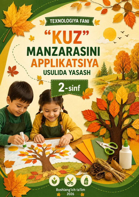 «Kuz» manzarasini applikatsiya usulida yasash — muqova