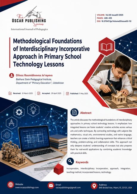 Methodological Foundations of Interdisciplinary Incorporative Approach in Primary School Technology Lessons — muqova