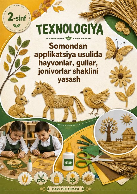 Somondan applikatsiya usulida hayvonlar, gullar, jonivorlar shaklini yasash — muqova